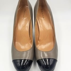 Elie Tahari Leather Heels Gray Size